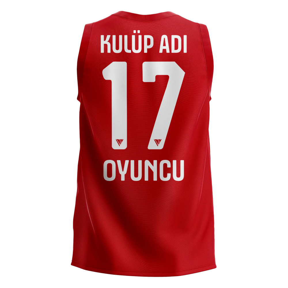 Kanije Tek Üst Basketbol Forma - Kırmızı -  B002 2