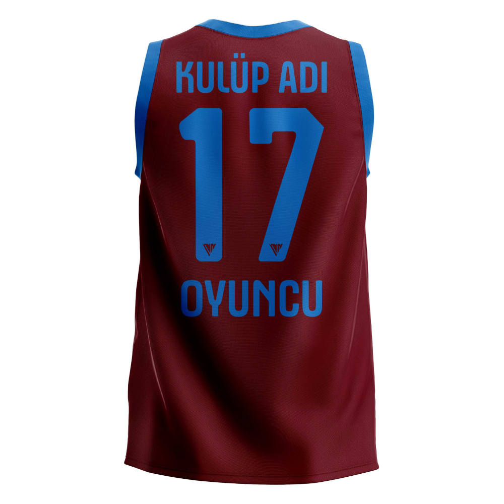 Kanije Tek Üst Basketbol Forma - Bordo Mavi -  B003 2
