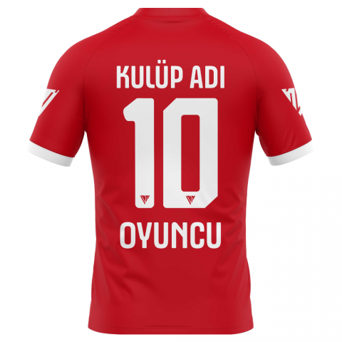 Kanije Tek Üst Futbol Forma - Kırmızı Beyaz -  F025 back