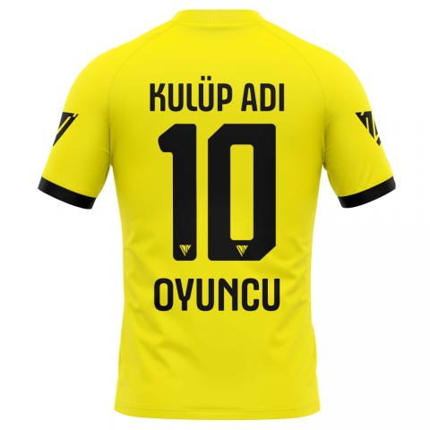 Kanije Tek Üst Futbol Forma - Sarı  F025 back