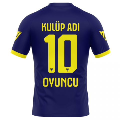Kanije Tek Üst Futbol Forma - Sarı Lacivert -  F025 thumb image 2