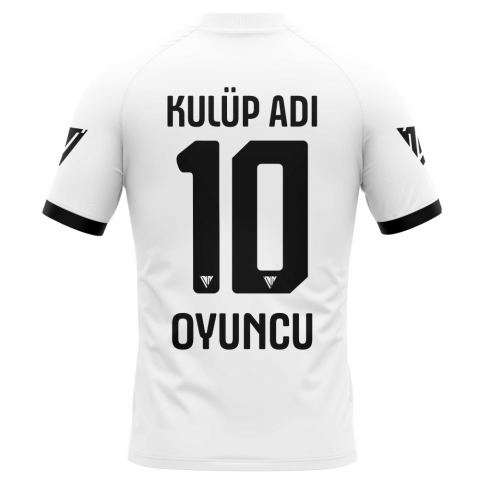 Kanije Tek Üst Futbol Forma - Siyah Beyaz -  F025 back