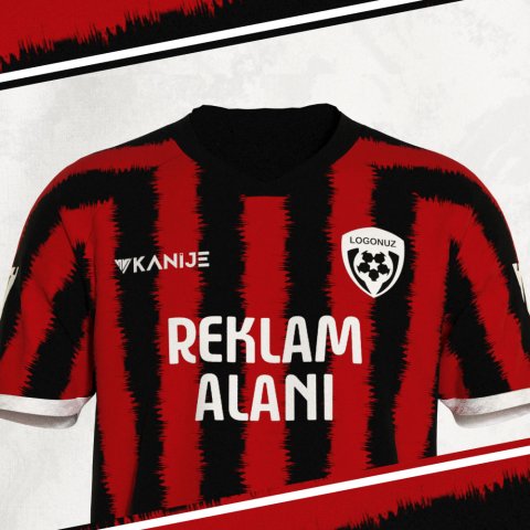 Özel Tasarım Forma - Kırmızı Siyah - OT017 thumb image 3